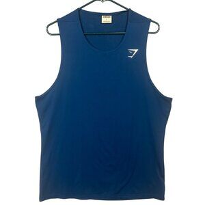 Gymshark Women L Blue Sleeveless Athletic Lightweight Breathable Sport GUC